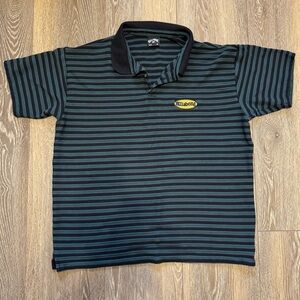 Vintage Billabong Striped Polo Shirt Mens XL Navy Blue Green XL Short Sleeve